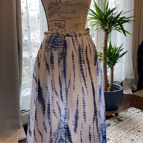 Boston Proper Embellished Tie dye skirt Size M C27 - Picture 6 of 12